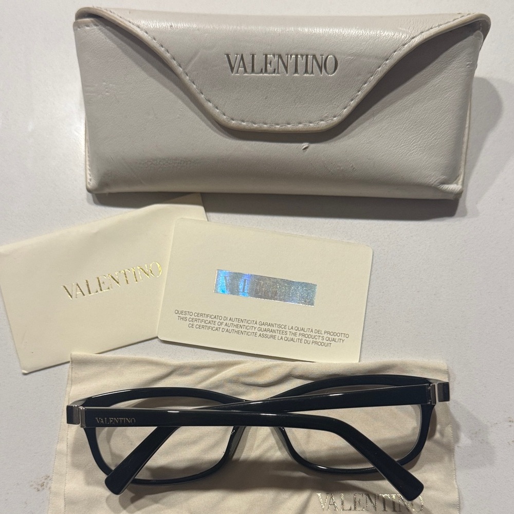 Valentino Women's Black Glasses with Case - Picture 2 of 8